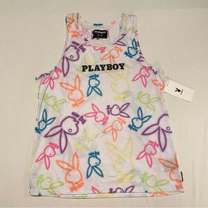 Playboy Men’s Spray Paint Graphic Tank Top XL Multicolor